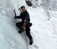 Brian Jackson ice climbing in Bavaria