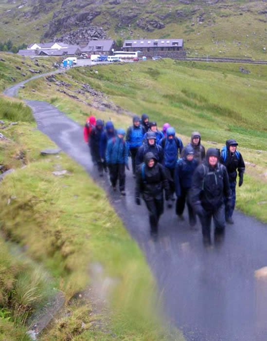 Starting Snowdon ascent via the Miner's Track