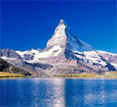 Looking towards the Matterhorn across the Stellisee