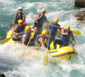 White water rafting on the Soca river in Slovenia