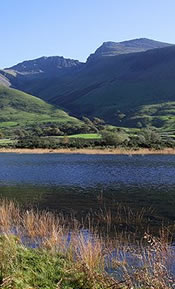 Scafell and Scafell Pike from north end of Wastwater