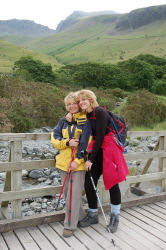 Happy team after descending Scafell Pike