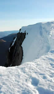 Heavy snow around Ben Nevis North Face end April