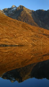 Sunset reflections on the Cuillin ridge