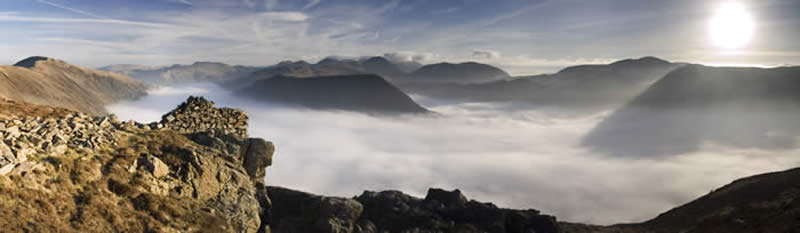 Cloud inversion and Lake District ridges